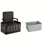Foldable Camping Stool with Backrest & Storage Bag