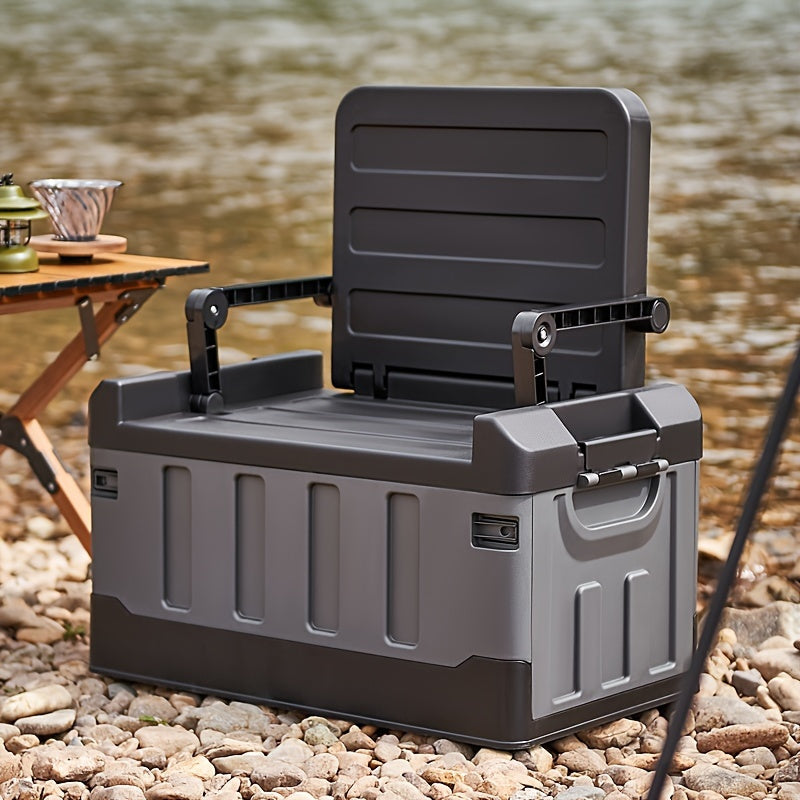 Foldable Camping Stool with Backrest & Storage Bag