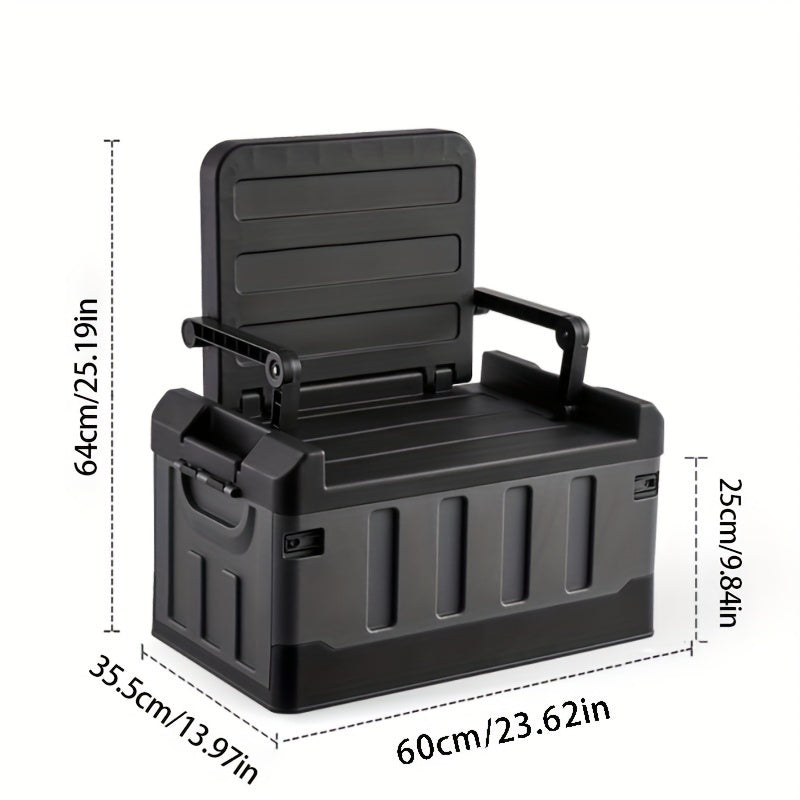 Foldable Camping Stool with Backrest & Storage Bag