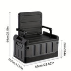 Foldable Camping Stool with Backrest & Storage Bag