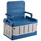 Foldable Camping Stool with Backrest & Storage Bag