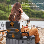 Foldable Camping Stool with Backrest & Storage Bag
