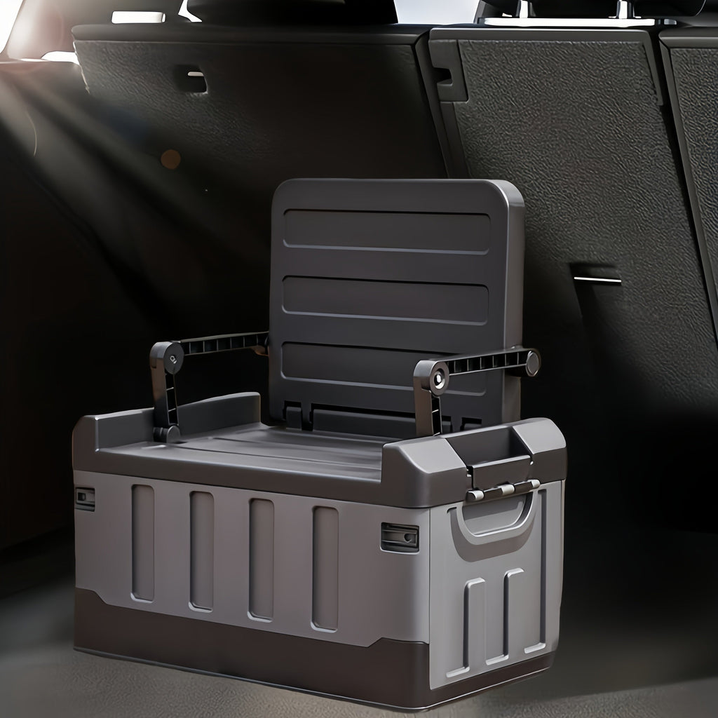 Foldable Camping Stool with Backrest & Storage Bag