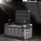 Foldable Camping Stool with Backrest & Storage Bag