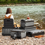 Foldable Camping Stool with Backrest & Storage Bag