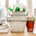 Vintage Inspired Heirloom Garden Metal Planters, Set of Three