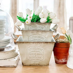 Vintage Inspired Heirloom Garden Metal Planters, Set of Three