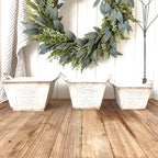 Vintage Inspired Heirloom Garden Metal Planters, Set of Three